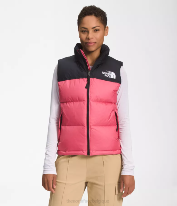 cosmos rose femmes The North Face gilet nuptse rétro 1996 62XR430