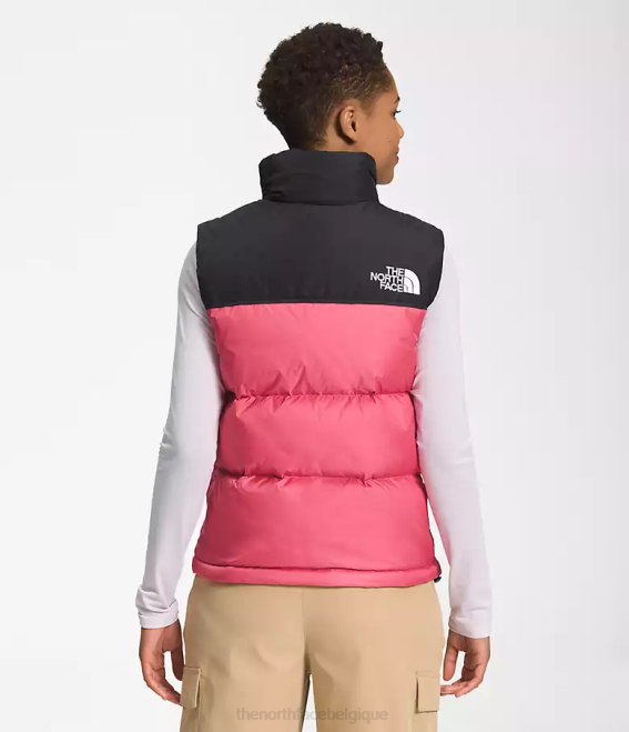 cosmos rose femmes The North Face gilet nuptse rétro 1996 62XR430