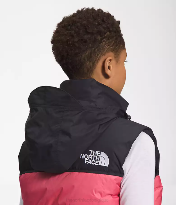 cosmos rose femmes The North Face gilet nuptse rétro 1996 62XR430