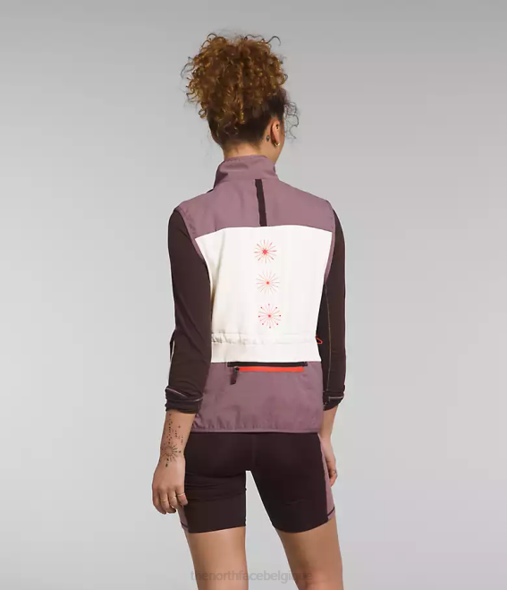 gardénia blanc/gris fauve femmes The North Face gilet flash chaud d'hiver trailwear 62XR1141