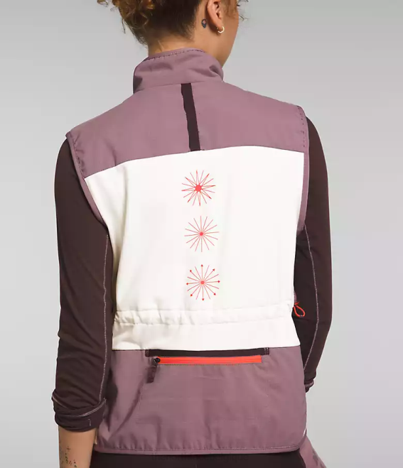 gardénia blanc/gris fauve femmes The North Face gilet flash chaud d'hiver trailwear 62XR1141