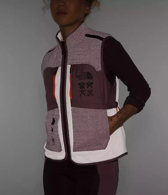 gardénia blanc/gris fauve femmes The North Face gilet flash chaud d'hiver trailwear 62XR1141