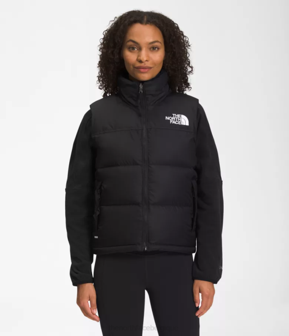 tnf recyclé noir femmes The North Face gilet nuptse rétro 1996 62XR429