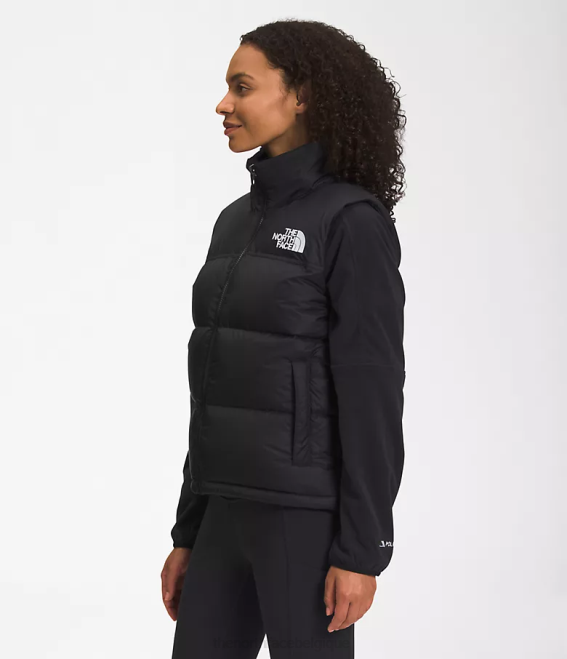 tnf recyclé noir femmes The North Face gilet nuptse rétro 1996 62XR429