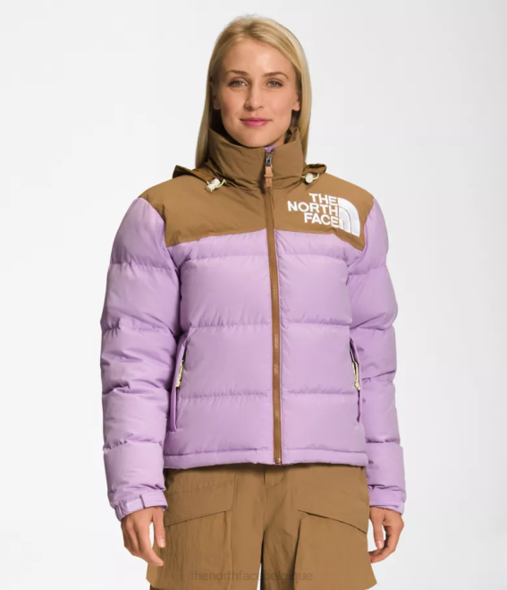 lupin/brun utilitaire femmes The North Face 92 veste nuptse hi-tek low-fi 62XR1015