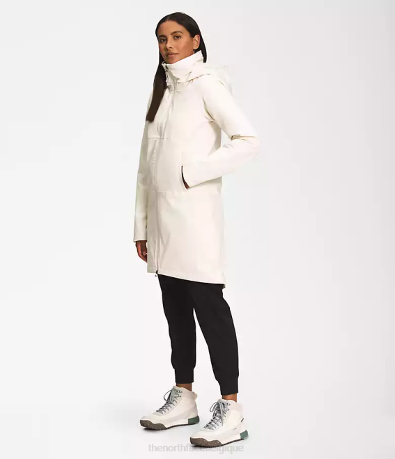 gardénia blanc femmes The North Face parka shelbe raschel longueur avec capuche 62XR896