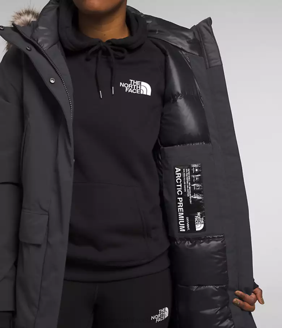 gris asphalte femmes The North Face parka arctique premium 62XR1314