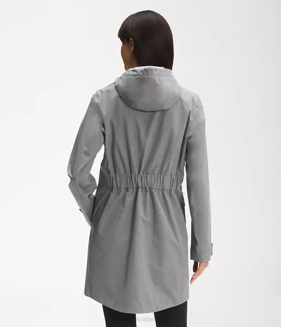 tnf gris moyen chiné femmes The North Face parka de pluie city Breeze II 62XR153