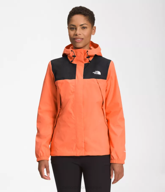 noir tnf/orange corail poussiéreux femmes The North Face veste Antora 62XR1281