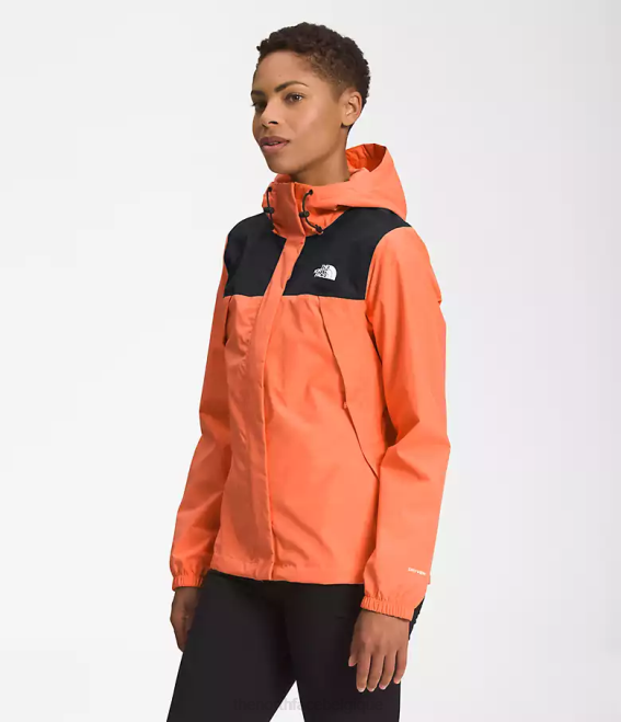 noir tnf/orange corail poussiéreux femmes The North Face veste Antora 62XR1281