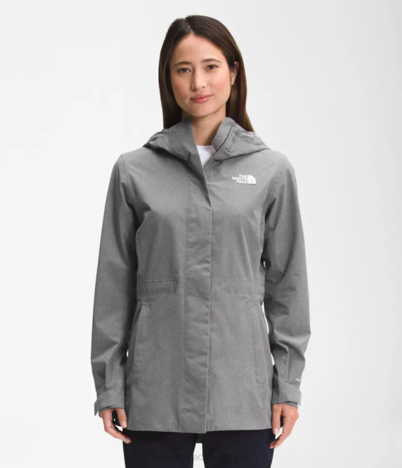 tnf gris moyen chiné femmes The North Face veste de pluie city Breeze 62XR1227 - Cliquez sur l'image pour la fermer