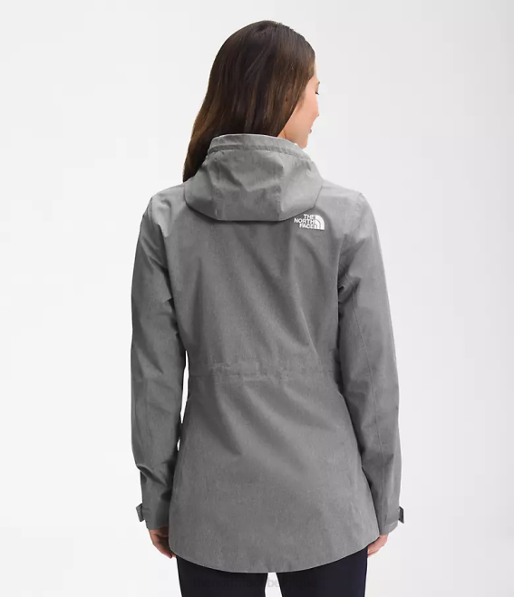 tnf gris moyen chiné femmes The North Face veste de pluie city Breeze 62XR1227