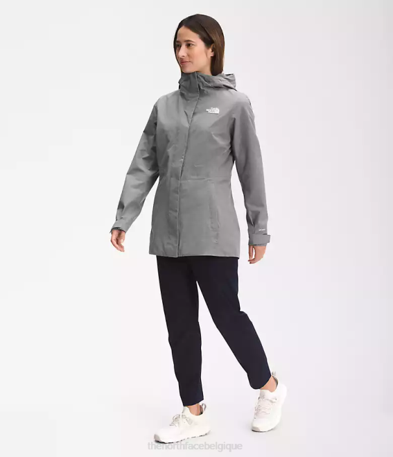 tnf gris moyen chiné femmes The North Face veste de pluie city Breeze 62XR1227