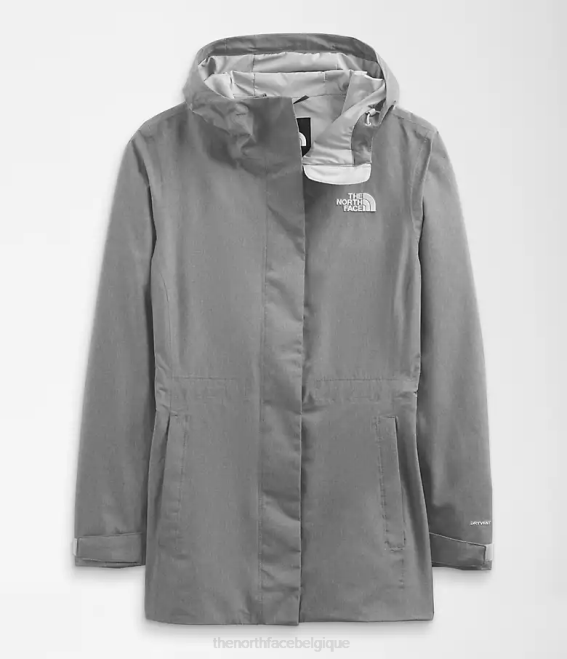 tnf gris moyen chiné femmes The North Face veste de pluie city Breeze 62XR1227