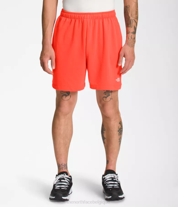 rétro orange Hommes The North Face short en molleton à logo simple 62XR360