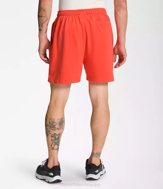 rétro orange Hommes The North Face short en molleton à logo simple 62XR360