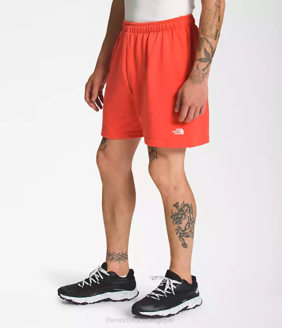 rétro orange Hommes The North Face short en molleton à logo simple 62XR360