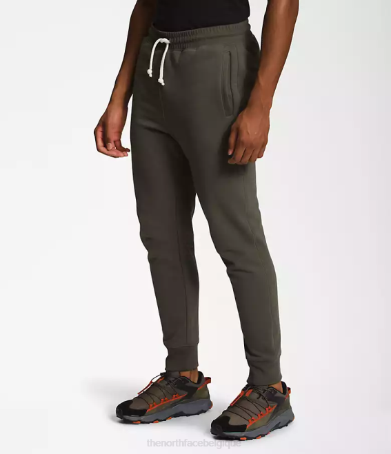 nouveau vert taupe Hommes The North Face pantalon de jogging à écusson Heritage 62XR309