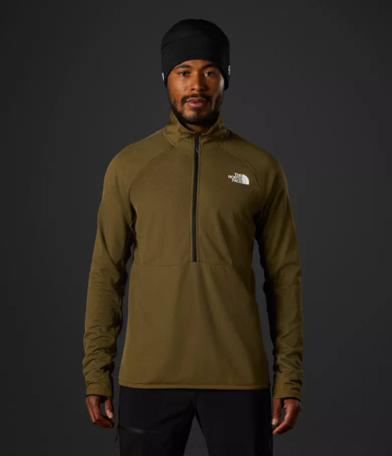 olive militaire Hommes The North Face summit series futurefleece lt-zip 62XR351