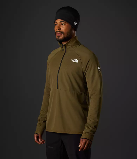 olive militaire Hommes The North Face summit series futurefleece lt-zip 62XR351