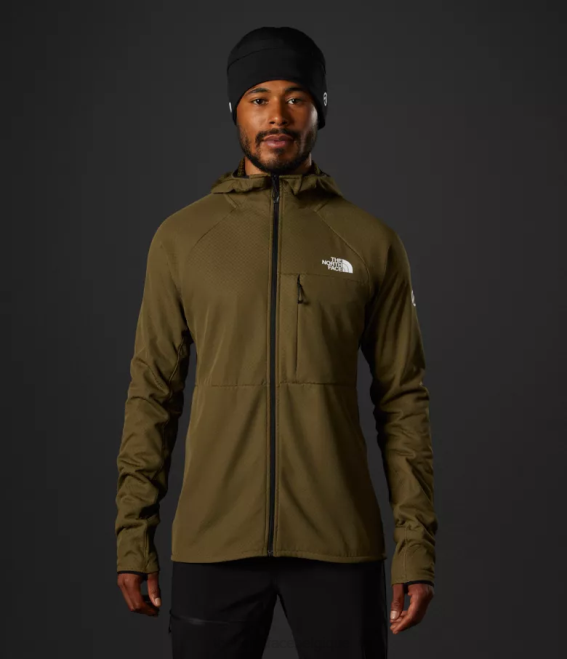 olive militaire Hommes The North Face sweat à capuche entièrement zippé Summit Series Futurefleece 62XR404