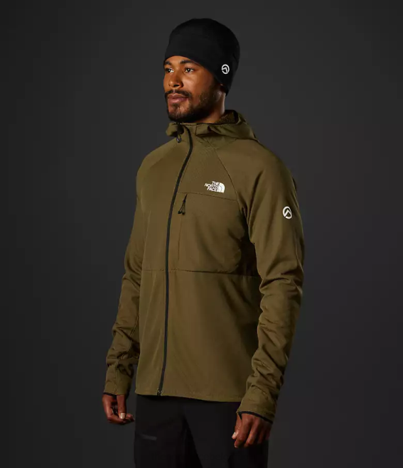 olive militaire Hommes The North Face sweat à capuche entièrement zippé Summit Series Futurefleece 62XR404