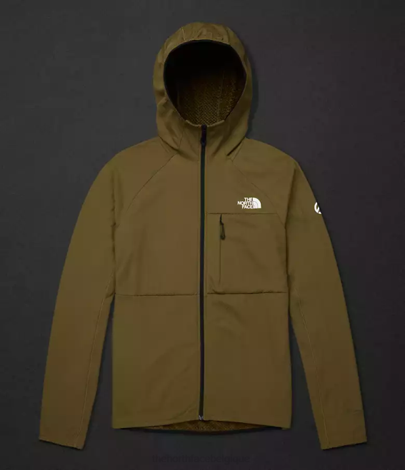 olive militaire Hommes The North Face sweat à capuche entièrement zippé Summit Series Futurefleece 62XR404