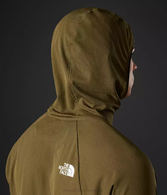 olive militaire Hommes The North Face sweat à capuche futurefleece lt de la série summit 62XR348