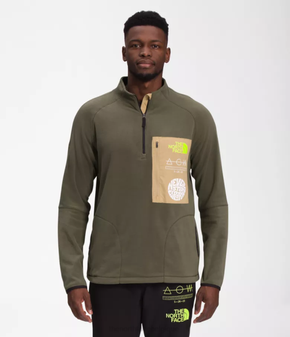 nouveau vert taupe/pierre kaki/noir tnf Hommes The North Face trailwear fantasy ridge -zip 62XR651