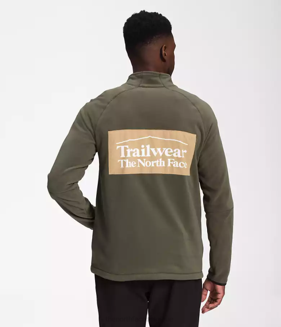 nouveau vert taupe/pierre kaki/noir tnf Hommes The North Face trailwear fantasy ridge -zip 62XR651