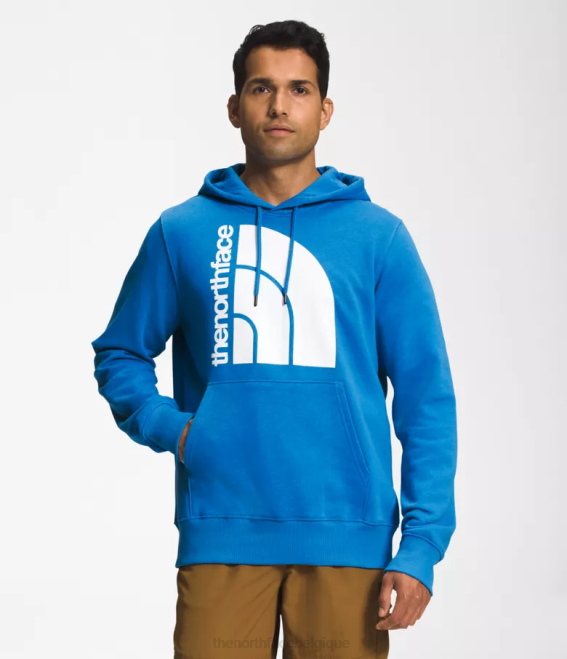 bleu super sonic/blanc tnf Hommes The North Face sweat à capuche demi-dôme géant 62XR1124