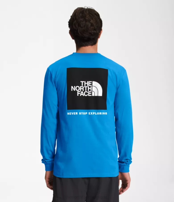 bleu super sonic/noir tnf Hommes The North Face t-shirt box nse à manches longues 62XR1208