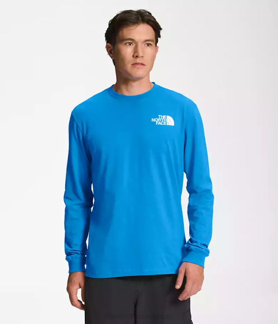 bleu super sonic/noir tnf Hommes The North Face t-shirt box nse à manches longues 62XR1208