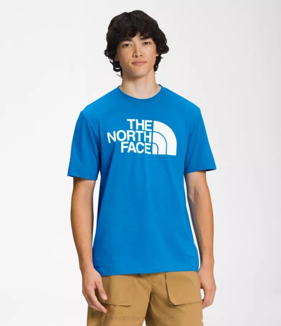 bleu super sonique Hommes The North Face t-shirt demi-dôme à manches courtes 62XR1302