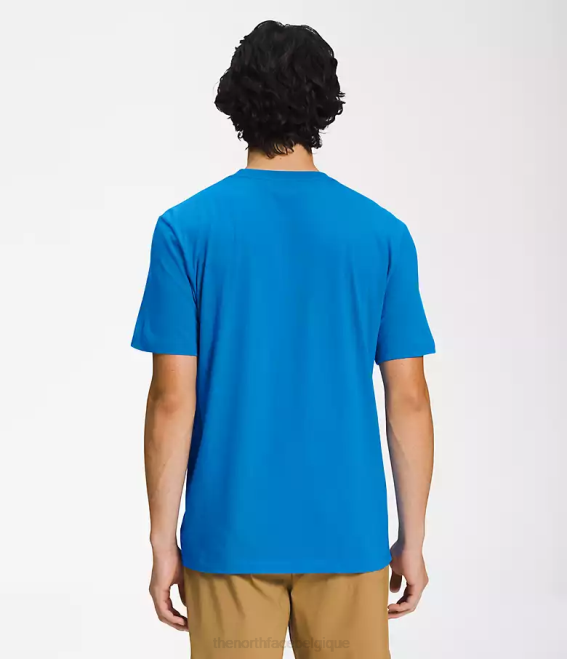 bleu super sonique Hommes The North Face t-shirt demi-dôme à manches courtes 62XR1302