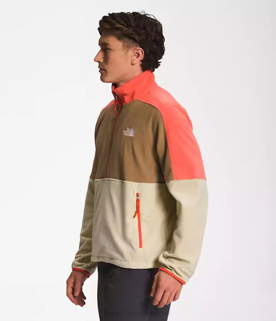 gravier/marron utilitaire/orange rétro Hommes The North Face tnf polartec 100 -zip 62XR304