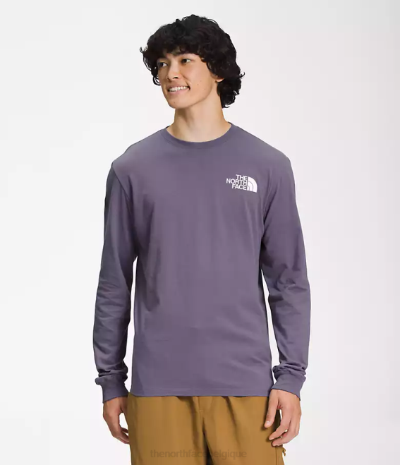 imprimé floral abstrait ardoise lunaire/sommet marine Hommes The North Face t-shirt box nse à manches longues 62XR1210