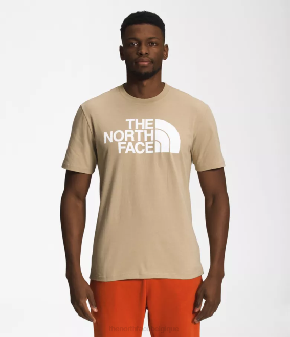 kaki pierre/tnf blanc Hommes The North Face t-shirt demi-dôme à manches courtes 62XR1306