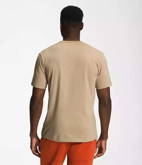 kaki pierre/tnf blanc Hommes The North Face t-shirt demi-dôme à manches courtes 62XR1306