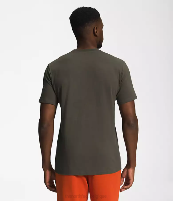 nouveau vert taupe/blanc tnf Hommes The North Face t-shirt demi-dôme à manches courtes 62XR1303
