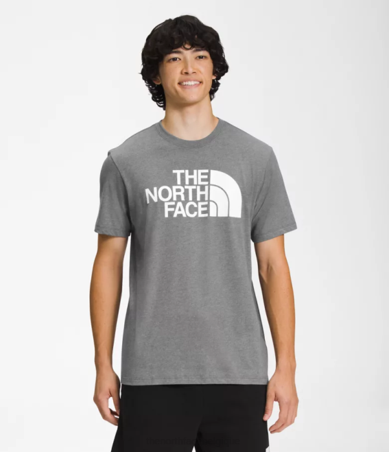 tnf gris moyen chiné/tnf blanc Hommes The North Face t-shirt demi-dôme à manches courtes 62XR1300