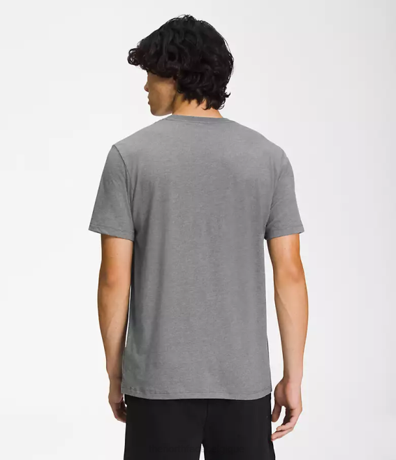 tnf gris moyen chiné/tnf blanc Hommes The North Face t-shirt demi-dôme à manches courtes 62XR1300