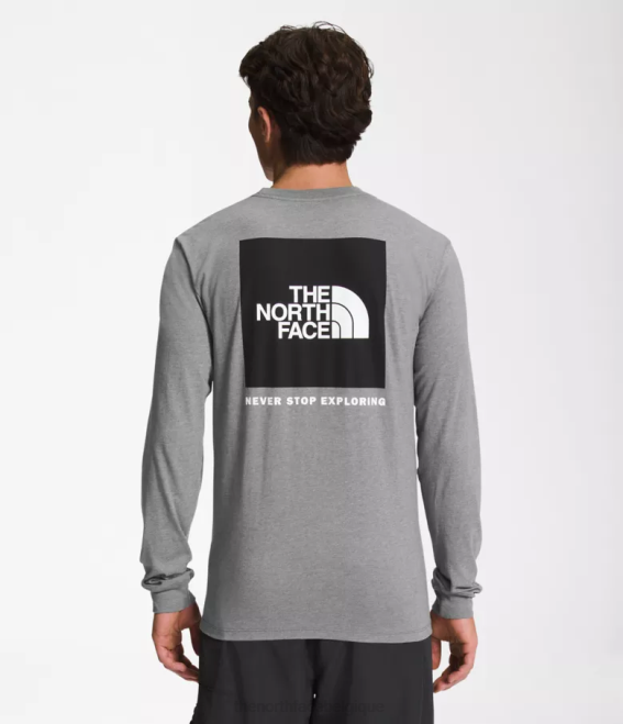 tnf gris moyen chiné/tnf noir Hommes The North Face t-shirt box nse à manches longues 62XR1209