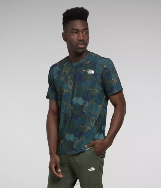 imprimé texturé camouflage Summit Navy Hommes The North Face errer à manches courtes 62XR1264