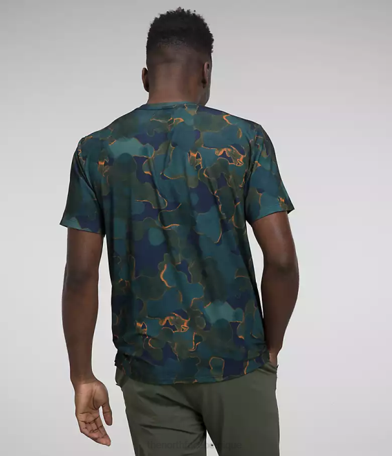 imprimé texturé camouflage Summit Navy Hommes The North Face errer à manches courtes 62XR1264