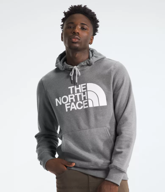 tnf gris moyen chiné/tnf blanc Hommes The North Face sweat à capuche demi-dôme 62XR104