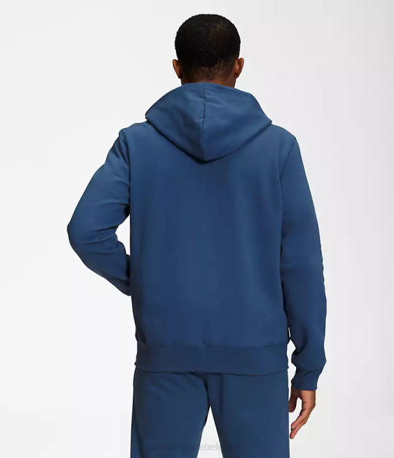 bleu ombragé Hommes The North Face sweat à capuche zippé à écusson Heritage 62XR706