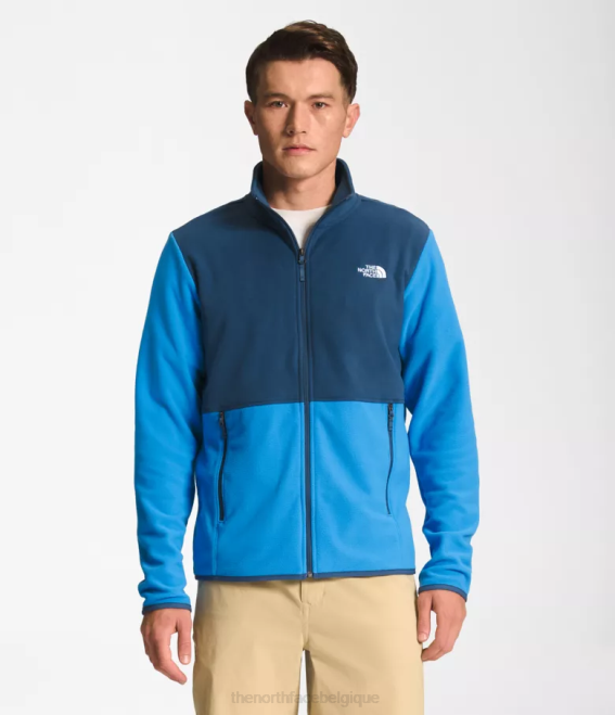 bleu ombragé/bleu super sonic Hommes The North Face tka glacier veste entièrement zippée 62XR413