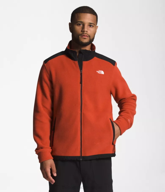 bronze rouillé/noir tnf Hommes The North Face veste alpine polartec 200 entièrement zippée 62XR541