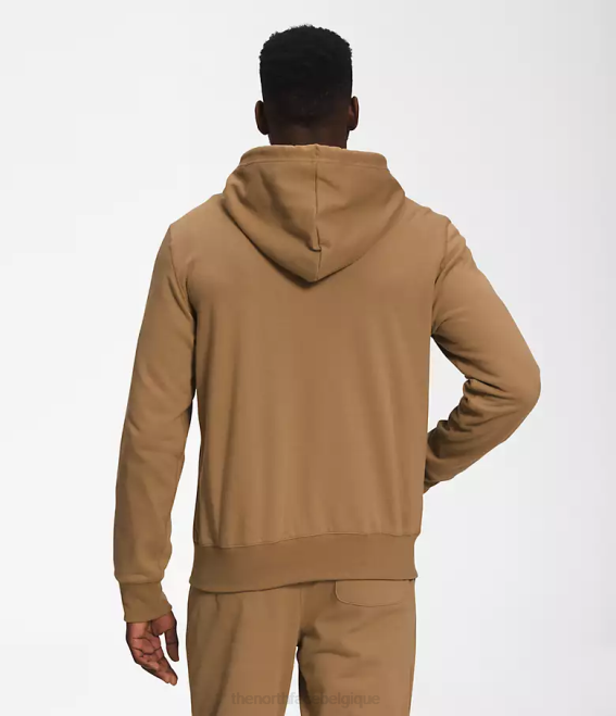 marron utilitaire Hommes The North Face sweat à capuche zippé à écusson Heritage 62XR704